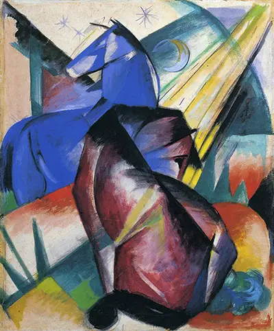 Two Horses Red and Blue Franz Marc